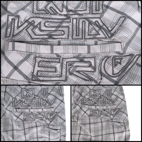 Quicksilver Estilo Plaid Shorts Chino Relaxed Grey Plaid Size 40 - Picture 9 of 15